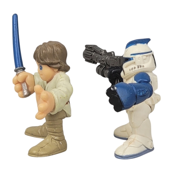 Star Wars Galactic Heroes Blue Clone Trooper & Luke Skywalker Hasbro 2004 - Picture 2 of 6
